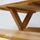 Teak Wood Minimalist Outdoor Garden Bench Table Set