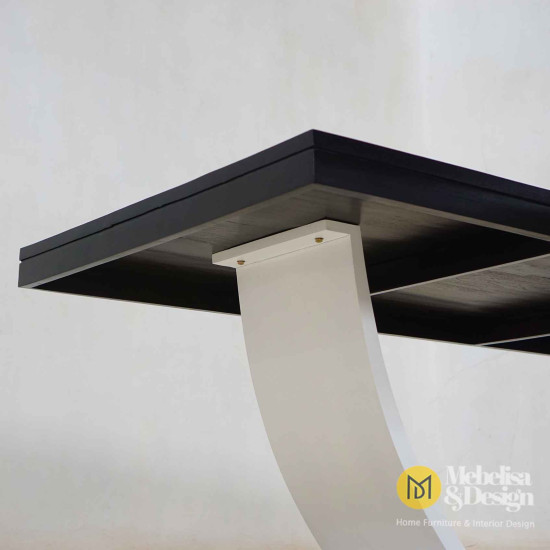 Set Meja Makan 6 Kursi Modern Jok Mewah Duco Putih