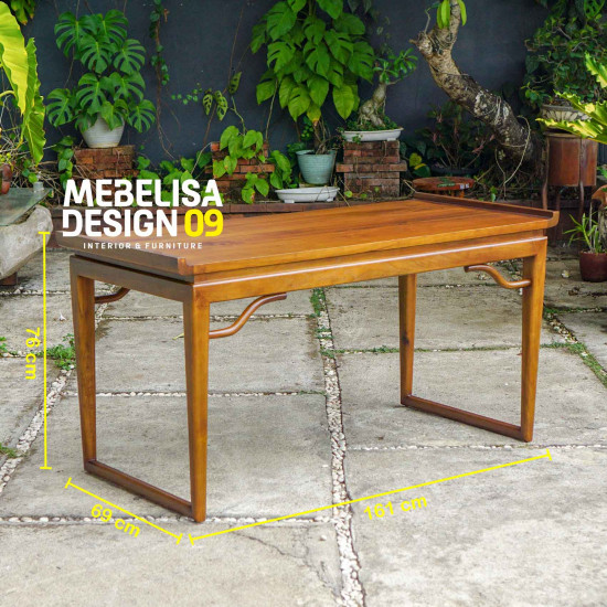 Set Meja Makan Jati Minimalis 4 Kursi Vintage