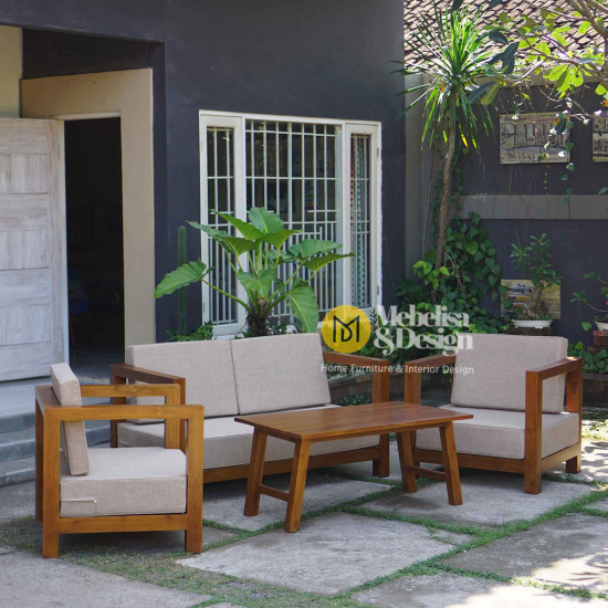 Set Sofa Minimalis Kayu Solid 211 Modern