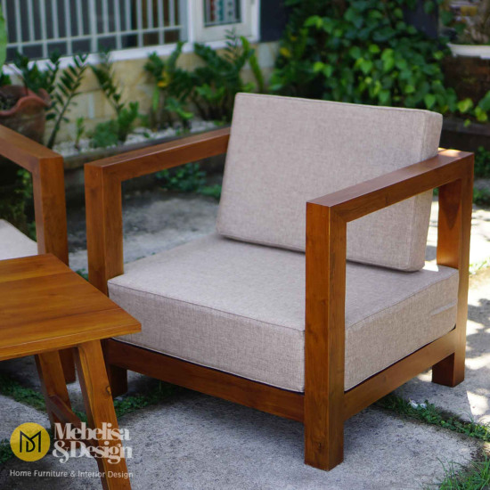 Set Sofa Minimalis Kayu Solid 211 Modern