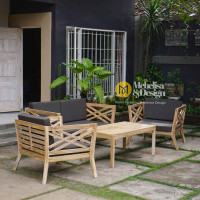 Teak Rustic Waterbased Minimalist Guest Sofa Set Teak Rustic Waterbased Minimalist Guest Sofa Set