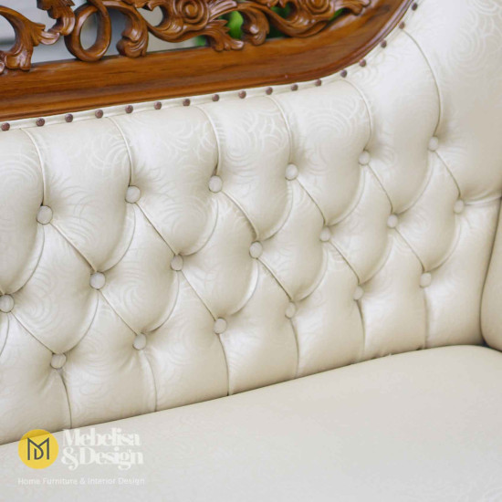 Sofa Bangku Kayu Jati Ukiran Depan TV Mebel Jepara