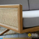 Sofa Bench Kayu Jati Kombinasi Rotan Scandinavian