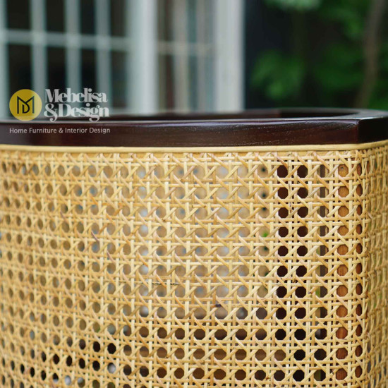 Standing Lamp Kap Lampu Minimalis Anyaman Rotan Jati