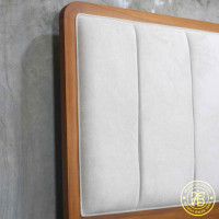 Tempat Tidur Minimalis Sandaran Jok Modern Kayu Jati Solid
