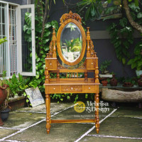 Tolet Meja Rias Kayu Jati Ukiran Jepara